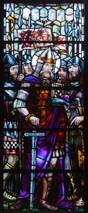 King Cormac Of Cashel As Bishop, Warrior And Scribe. St. Patrick's Cathedral In Dublin (detail) — Sarah Purser