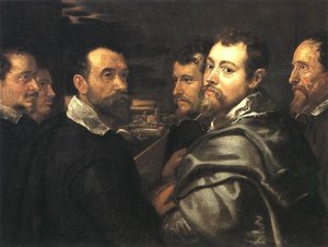 Autorretrato En Un Círculo De Amigos Desde Mantua — Pedro Pablo Rubens, Baroque