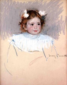 Ellen With Bows In Her Hair Looking Right — Mary Stevenson Cassatt
