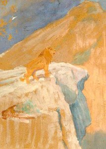 Lion Standing On A Rock — Percy Harland Fisher
