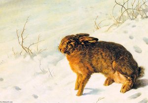 Hase Im Schnee — Ferdinand Von Rayski