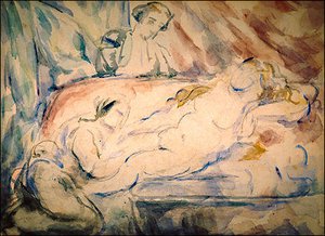 Nude Female With Attendants — Paul Cézanne
