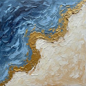 Gilded Fracture: A Monumental Study Of Celestial Tides And Golden Veins — David Moreau