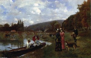 The Seine At Bougival — Julius Leblanc Stewart