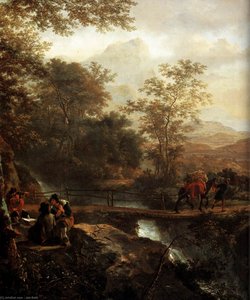 Italian Landscape With Draughtsman (detail) — Jan Both, Italianate Landscape