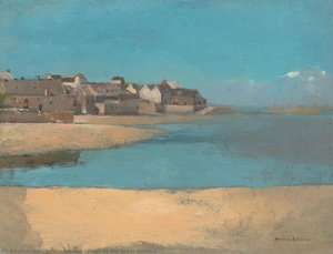 Village By The Sea In Brittany — Odilon Redon