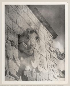 [feathered Serpent And Human Figure Relief, Temple Of The Warriors, Chichen Itza] — Octavio Medellín, Documentary Photography