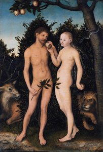 Adam And Eve In Paradise (the Fall) — Lucas Cranach The Elder, Renaissance