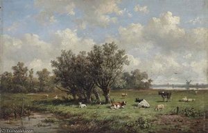 Cattle In A Landscape — Anthonie Jacobus Van Wijngaerdt