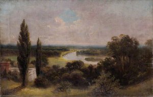 View down over Ham Fields from the Top of Richmond Hill, Surrey