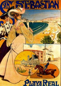 Sketch Of The Tourist Poster For San Sebastian. Playa Real — José Mongrell Torrent