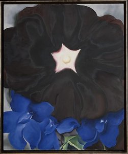 Black Hollyhock, Blue Larkspur — Georgia O'keeffe