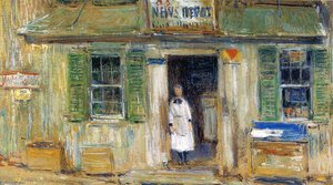 News Depot, Cos Cob — Frederick Childe Hassam