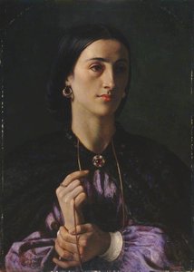 A Lady With A Gold Chain And Earrings — Robert Braithwaite Martineau