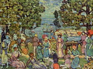 On The Beach No. 3 — Maurice Brazil Prendergast, Post-impressionist Style