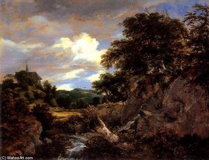 Hill Landscape With Chapel — Jacob Isaackszoon Van Ruisdael