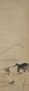 Sailboats And Mt. Fuji — Shibata Zeshin