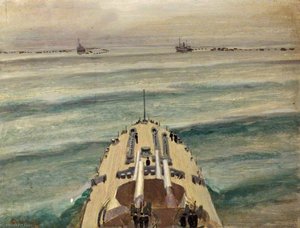 Hms 'malaya' Leaving A Protected Anchorage — Stephen Bone