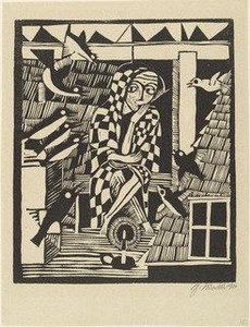 The Owl (die Eule) From The Portfolio New European Graphics, 1st Portfolio Masters Of The State Bauhaus, Weimar, 1921 (neue Europäische Graphik, 1. Mappe Meister Des Staatlichen Bauhauses In Weimar, 1921) — Gerhard Marcks