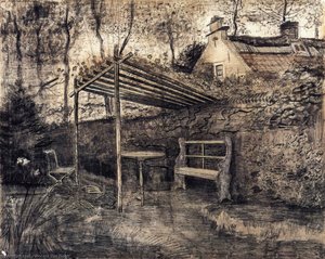 The Garden Of The Parsonage With Arbor — Vincent Willem Van Gogh, Realism