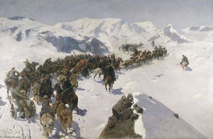 Count Argutinsky Crossing The Caucasian Range — François Flameng