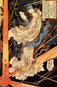 Fusehime Saving Inue Shimbyoe Masahi From A Thunderboit — Utagawa Kuniyoshi, Japanese Romanticism