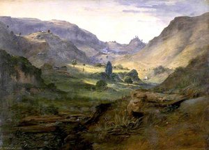 Mountain Landscape With Village — Johann Martin Bernatz
