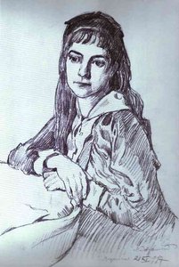 Portrait Of The Artist's Daughter, Vera — Mstislav Dobuzhinsky