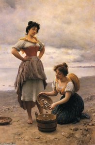 Gethering Shells — Eugen Von Blaas