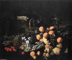 Still-life In A Landscape — Giovanni Battista Ruoppolo