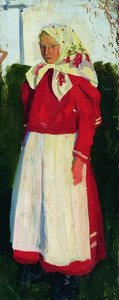 Dunya In Red — Boris Mikhailovich Kustodiev