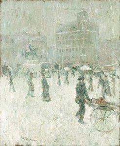 Union Square, New York In Winter — Ernest Lawson