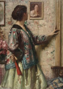 Jeune Fille Regardant Un Tableau De Fragonard — Fernand Toussaint