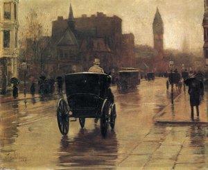 Columbus Avenue, Rainy Day 1 — Frederick Childe Hassam