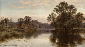 On The Thames At Pangbourne — Alfred I Glendening