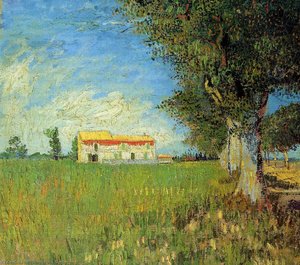 Farmhouse In A Wheat Field — Vincent Willem Van Gogh