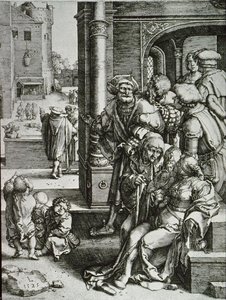 Virgil Suspended In A Basket — Lucas Van Leyden, Renaissance