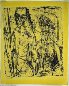Couple In Room, Nude Man With Woman — Ernst Ludwig Kirchner, Expressionist Movement