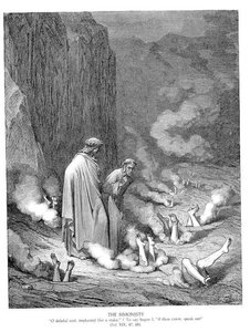 The Punishment Of The Simonists — Paul Gustave Doré, Romantic Illustration