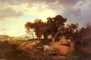 Herbstmorgen In Den Pontinischen Sümpfen — Andreas Achenbach