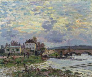 Le Pont De Sevres — Alfred Sisley, Impressionism