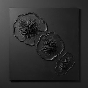 Monolithische Schatten Des Obsidian-abstiegs: Eine Singuläre Studie In Sculptural Noir — David Moreau, Gips- & Texturkunst