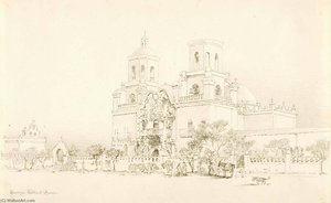 Untitled (transfer Drawing For San Xavier Mission, Tucson, Arizona) — George Elbert Burr