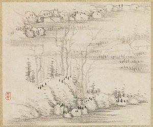 清 龔賢 山水圖 冊 紙本 Landscapes and trees