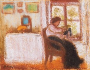 Engraving Woman In The Window — József Rippl-rónai