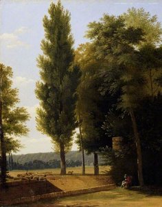 Landscape With Sheep And A Woman Sewing — Jean-victor Bertin, Romantic Landscape