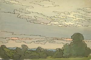 Patterned Trees And Sky — Sidney Herbert Sime