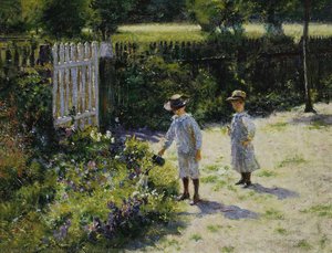 Children In The Garden — Władysław Podkowiński, Impressionism