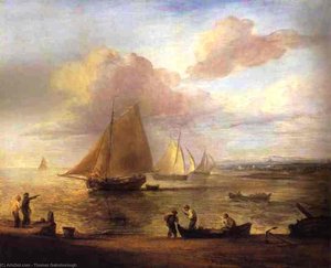 Escena Costera, Una Calma — Thomas Gainsborough, Rococo