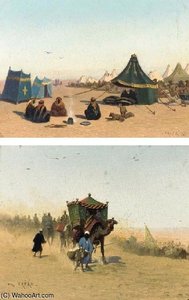 And An Arab Encampment — Charles Théodore Frère Dit Frère Bey